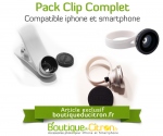 Pack Complet Clip - Objectif Fisheye, Macro/Grand Angle et Zoom pour iPhone Smartphone iPad 